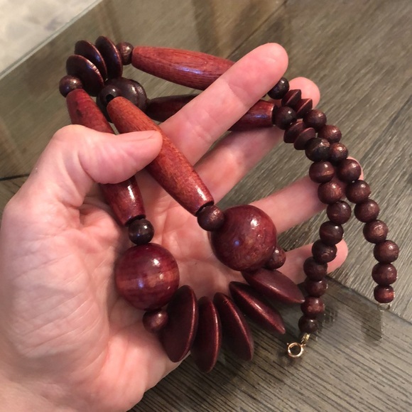 Vintage Large Wooden Bead Necklace 26 1/2”. - Picture 12 of 12